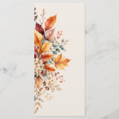 Elegante herfstloof zachte waterverf bruiloft menu (Achterkant)