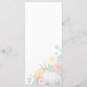 Elegante herfstpompoen & bloemenbruiloft Menu (Achterkant)
