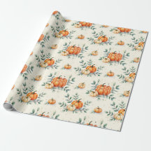 Elegante herfstpompoen en eucalyptus aquarel