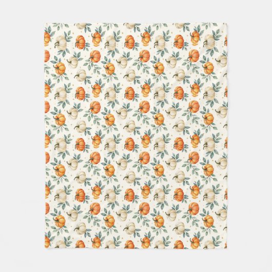 Elegante herfstpompoen en eucalyptus waterverf  fleece deken (Voorkant)