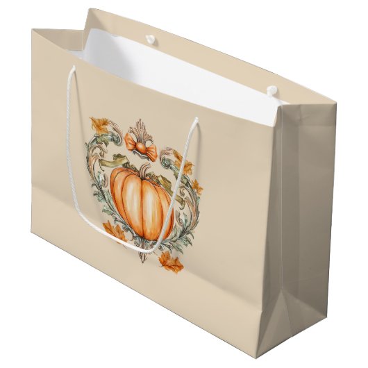 Elegante Herfstpompoen  Groot Cadeauzakje (Voorkant Gekanteld)