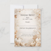 Elegante herfstpompoenbruiloft RSVP kaartje (Voorkant)