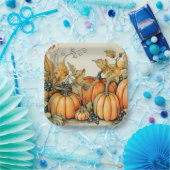 Elegante herfstpompoenen papieren bordje (Feest)