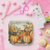Elegante herfstpompoenen papieren bordje (Feest)