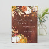 Elegante herfstpompoenen Thanksgiving Kaart (Staand voorkant)