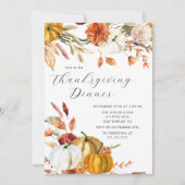 Elegante herfstpompoenen Thanksgiving Kaart (Voorkant)