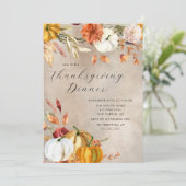 Elegante herfstpompoenen Thanksgiving Kaart (Staand voorkant)