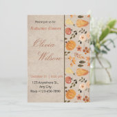 Elegante herfstpotluck-diner uitnodigingskaart kaart (Staand voorkant)