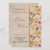 Elegante herfstpotluck-diner uitnodigingskaart kaart (Voorkant / Achterkant)