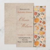 Elegante herfstpotluckdiner uitnodigingskaart kaart (Voorkant / Achterkant)