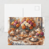 Elegante herfstthee Waterverf Briefkaart (Voorkant / Achterkant)