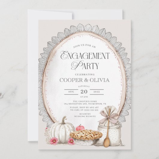 Elegante  herfstverlovingsfeest kaart (Voorkant)