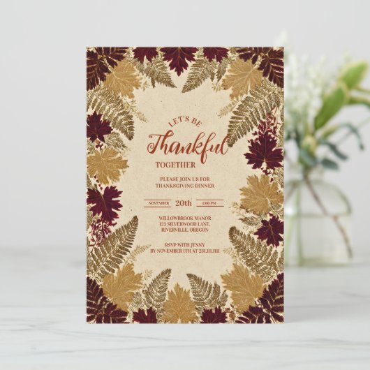 Elegante herfstviering kaart (Staand voorkant)