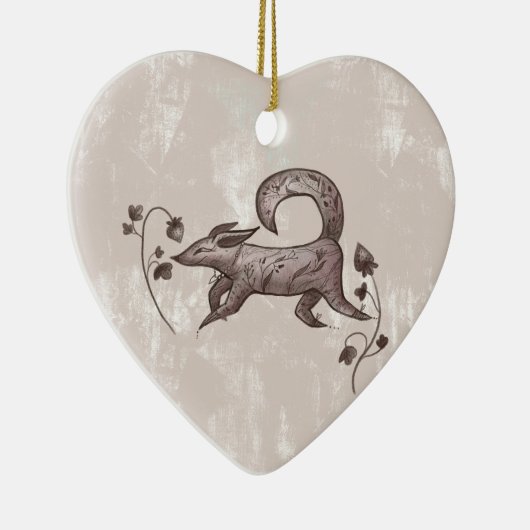 elegante herfstvos keramisch ornament (Rechts)