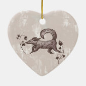 elegante herfstvos keramisch ornament (Achterkant)