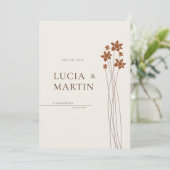 Elegante herfstzijde bloemenbewaar de datum kaart (Staand voorkant)