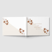 Elegante herfstzijde bloemenbruiloft gastenboek (Volledig)