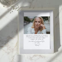 Elegante herinneringskaart | Foto condoleance dank
