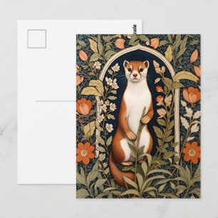 Elegante Hermelijn William Morris Geïnspireerde Bl Briefkaart