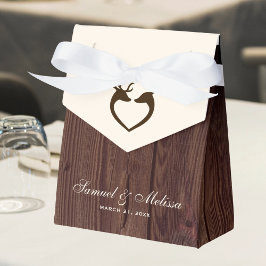 Elegante herten hart rustieke houten bruiloft bedankdoosjes