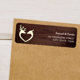 Elegante herten hart rustieke houten bruiloft etiket