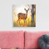 Elegante Herten in het Bos Natuur Design Canvas Afdruk (Insitu (Woonkamer))