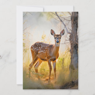 Elegante Herten in het Bos Natuur Design Kaart