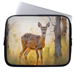 Elegante Herten in het Bos Natuur Design Laptop Sleeve