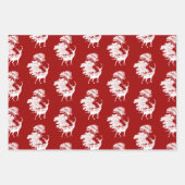 Elegante  herten in Woodland Red Toile Pattern Inpakpapier Vel (Voorkant 2)