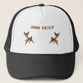 Elegante herten linker- en rechterzijde afbeelding trucker pet