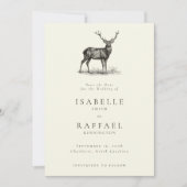 Elegante herten rustieke jacht bos bruiloft save the date (Voorkant)