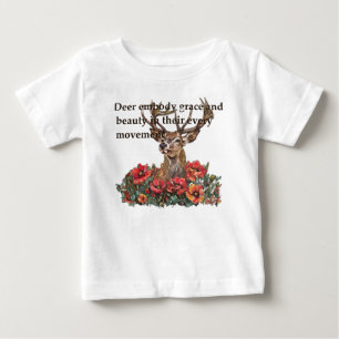 Elegante hertenbloemenkinderent-shirt met klaproze