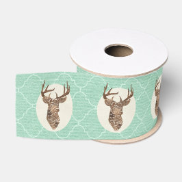 Elegante hertenhoorns rustieke landelijke bruiloft grosgrain lint