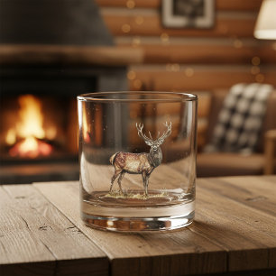Elegante hertenjacht hert aangepaste naam whisky glas