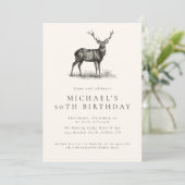 Elegante hertenjacht land volwassen verjaardagsfee kaart (Staand voorkant)