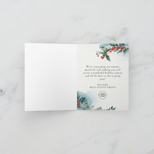 Elegante hertenkerstkaart voor zakelijk gebruik feestdagen kaart (Binnen)