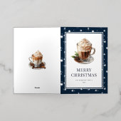 Elegante Hete Chocolade Foto Vrolijk Kerstfeest Folie Feestdagenkaart (Buiten Laag)
