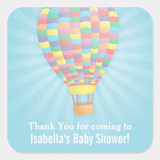 Elegante Hete Luchtballon Baby shower Sticker (Voorkant)