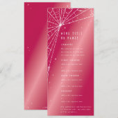Elegante hete roze diamant spinnenweb platte 4-del menu (Voorkant / Achterkant)
