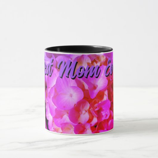 Elegante hete roze fuchsia roze paarse bloemen mok (Midden)