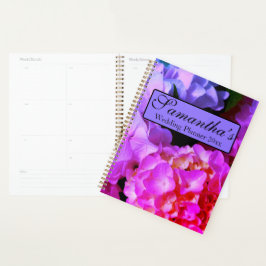 Elegante hete roze fuchsia roze paarse bloemen planner