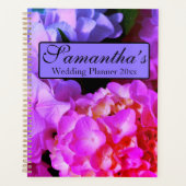Elegante hete roze fuchsia roze paarse bloemen planner (Voorkant)