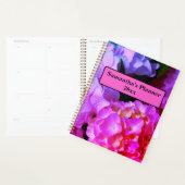 Elegante hete roze fuchsia roze paarse bloemen planner (Display)