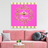 Elegante Hete Roze Prinses Canvas Print (Insitu (Woonkamer))
