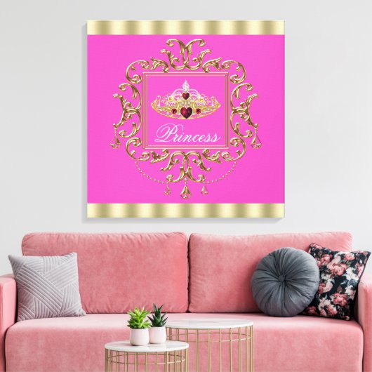 Elegante Hete Roze Prinses Canvas Print (Insitu (Woonkamer))