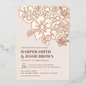 Elegante Hibiscus Beach bruiloft Folie Uitnodiging (Voorkant)