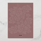 Elegante Hibiscus Beach bruiloft Folie Uitnodiging (Achterkant)