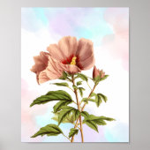 Elegante Hibiscus Bloem Botanische Print (Voorkant)