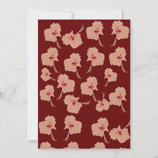 Elegante Hibiscus Bloem Custom Kaart (Achterkant)
