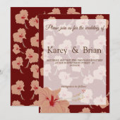 Elegante Hibiscus Bloem Custom Kaart (Voorkant / Achterkant)